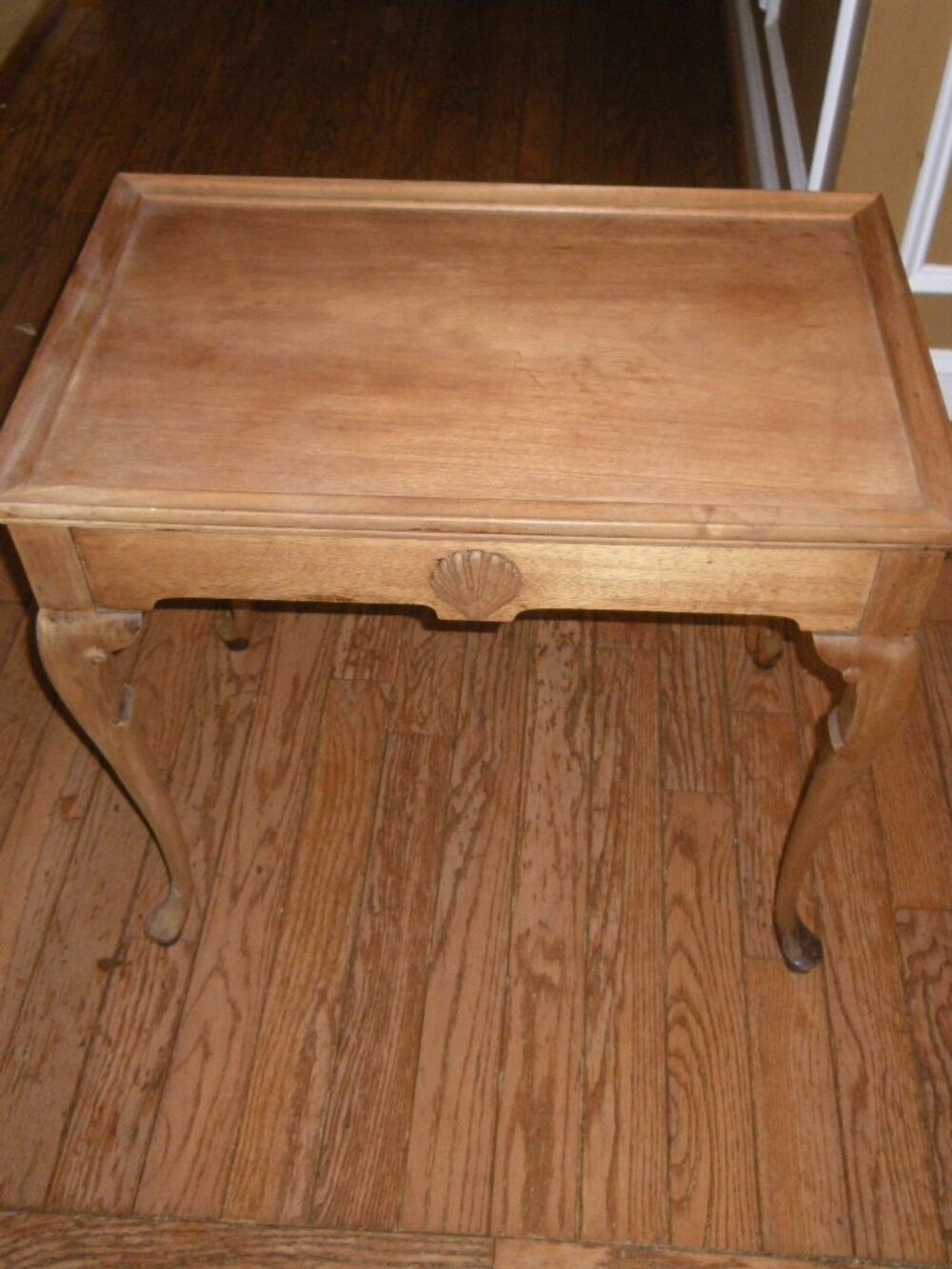 Vintage Antique Wooden End Table Curved Legs